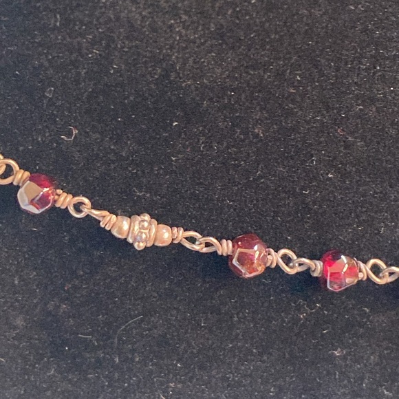 SILPADA Retired Faceted Red GARNET Beaded Sterling Silver Necklace N1053 - Picture 11 of 13